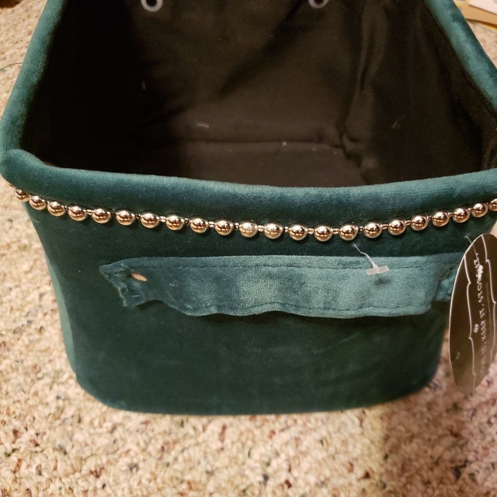 Green storage bin 12x9 inches